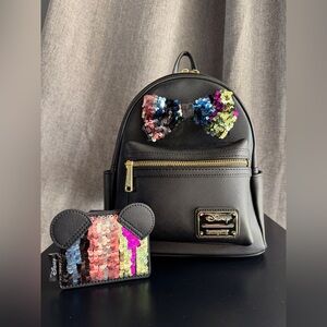 Loungefly Mini Backpack and Card Wallet